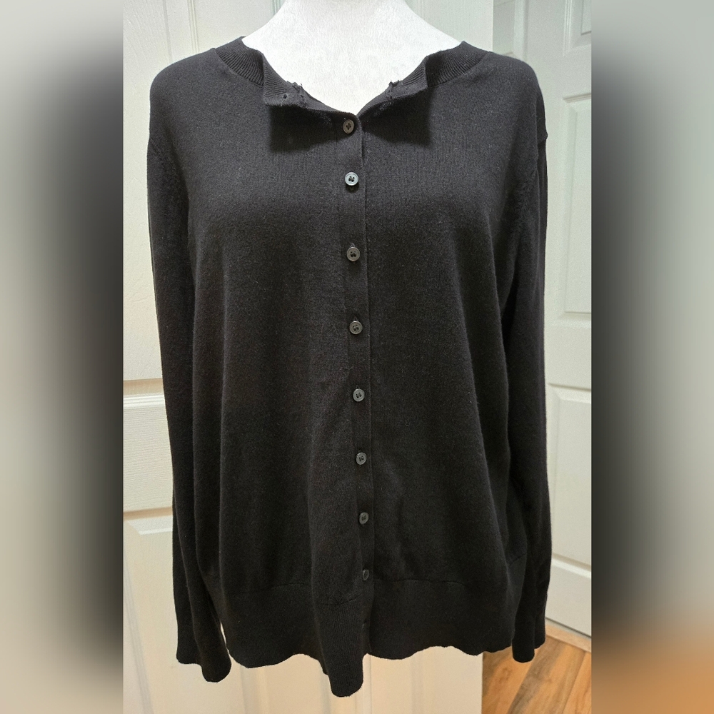 Loft Women's Black Button Down Cardigan Sweater XXL, Like New